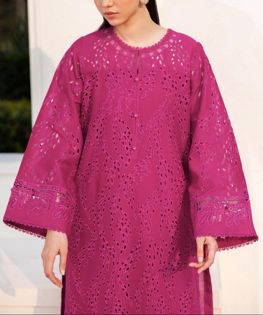 Grace S1116-Embroidered 3pc CHIKANKARI Lawn dress with Printed Munar Dupatta.