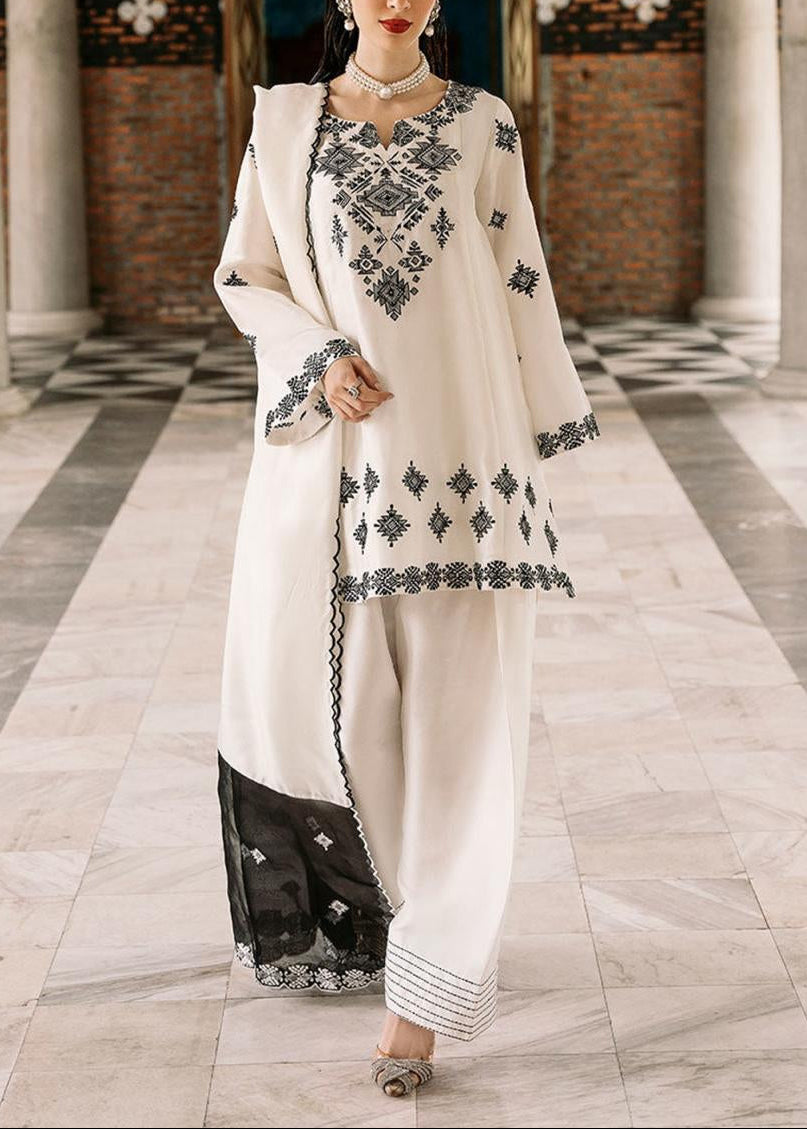 Grace S1141-Embroidered 3pc Lawn Dress With Embroidered Lawn Dupatta.