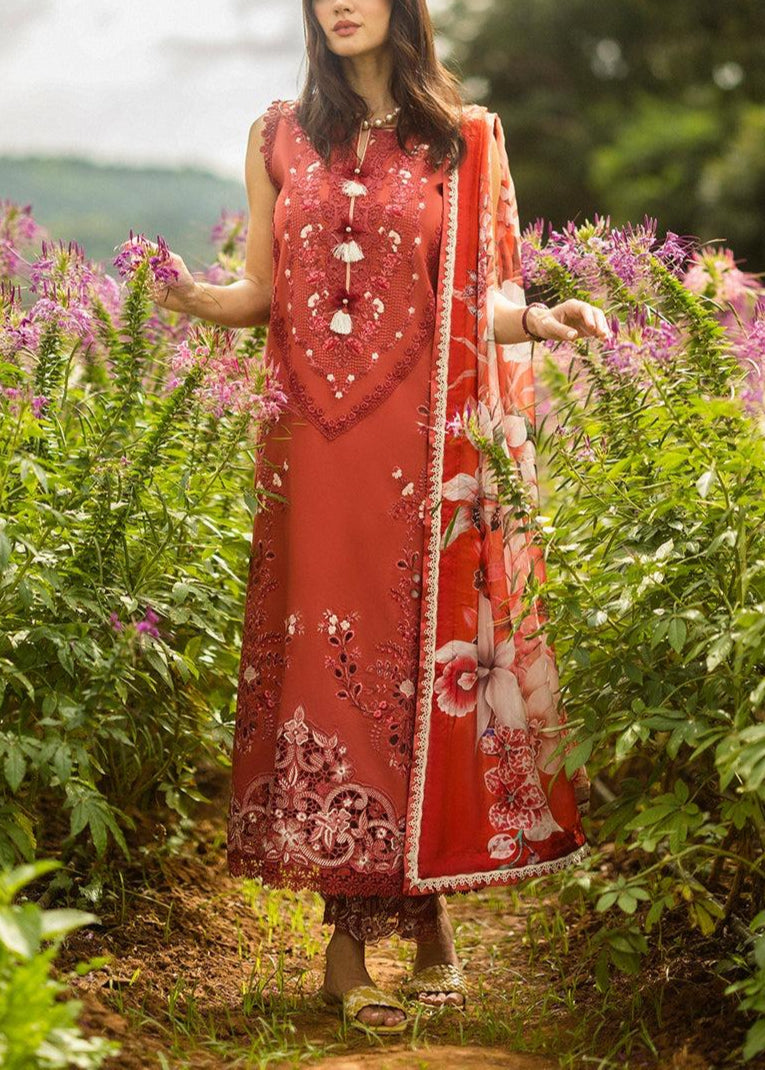 Grace S1165-Embroidered 3pc CHIKANKARI Lawn Dress With Printed Munar Dupatta.