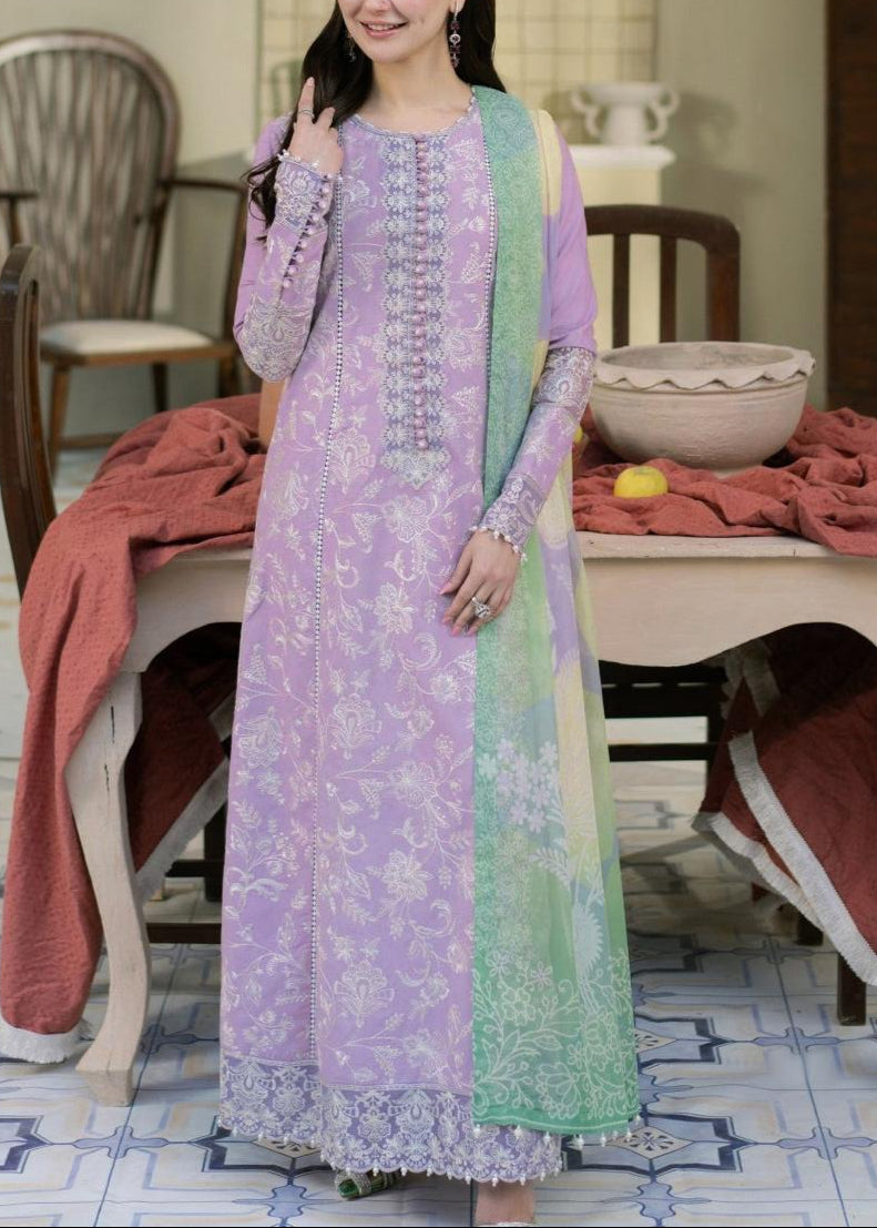 Grace S1163-Embroidered 3pc Lawn Dress With Printed Munar Dupatta.