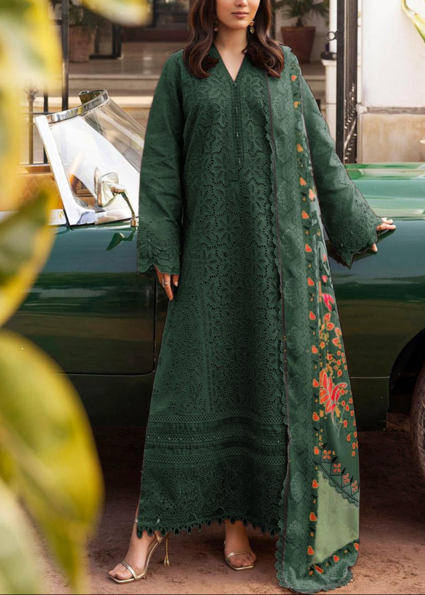 Grace S1180-Heavy Shifli Embroidered 3pc Lawn Dress With Printed Munar Dupatta.