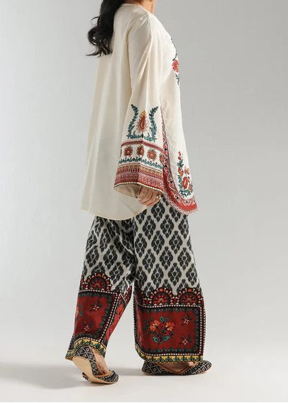 Grace W968- Digital Printed 2pc Karandi Dress.