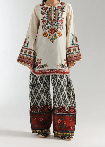 Grace W968- Digital Printed 2pc Karandi Dress.