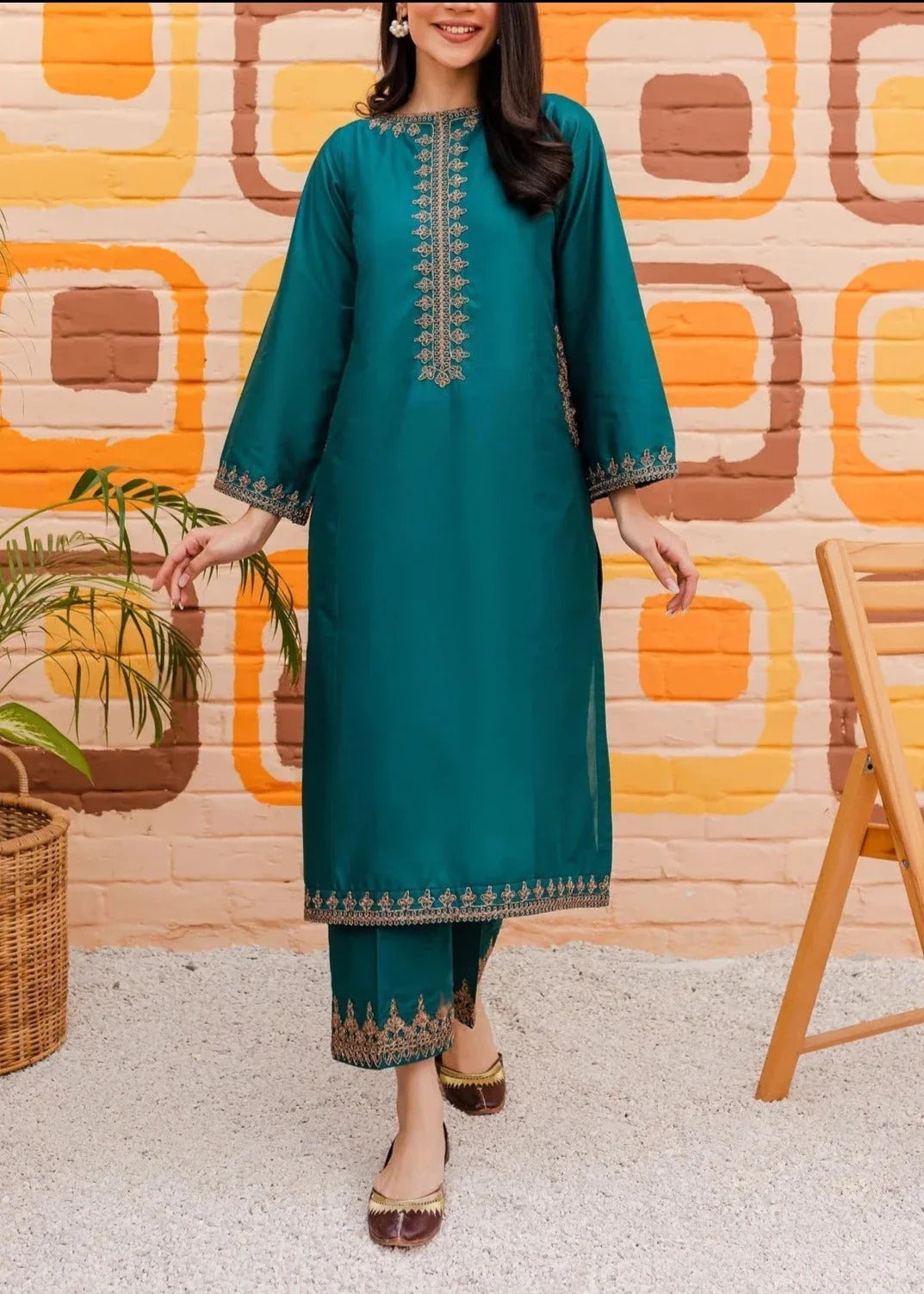 Grace Z82- Stitched Embroidered 2pc lawn dress