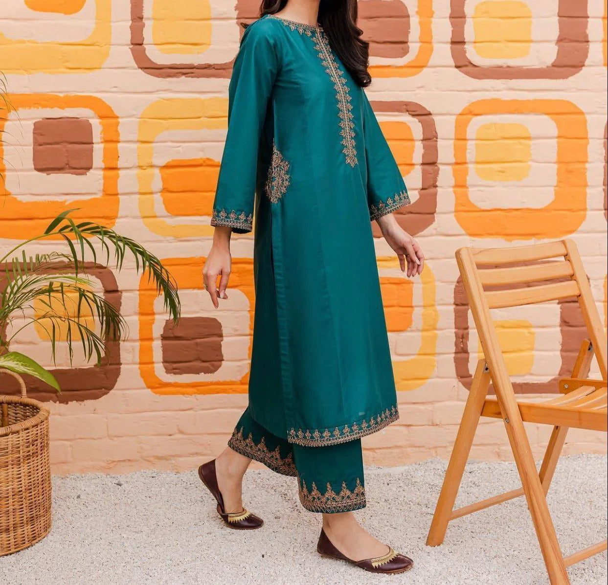 Grace Z82- Stitched Embroidered 2pc lawn dress