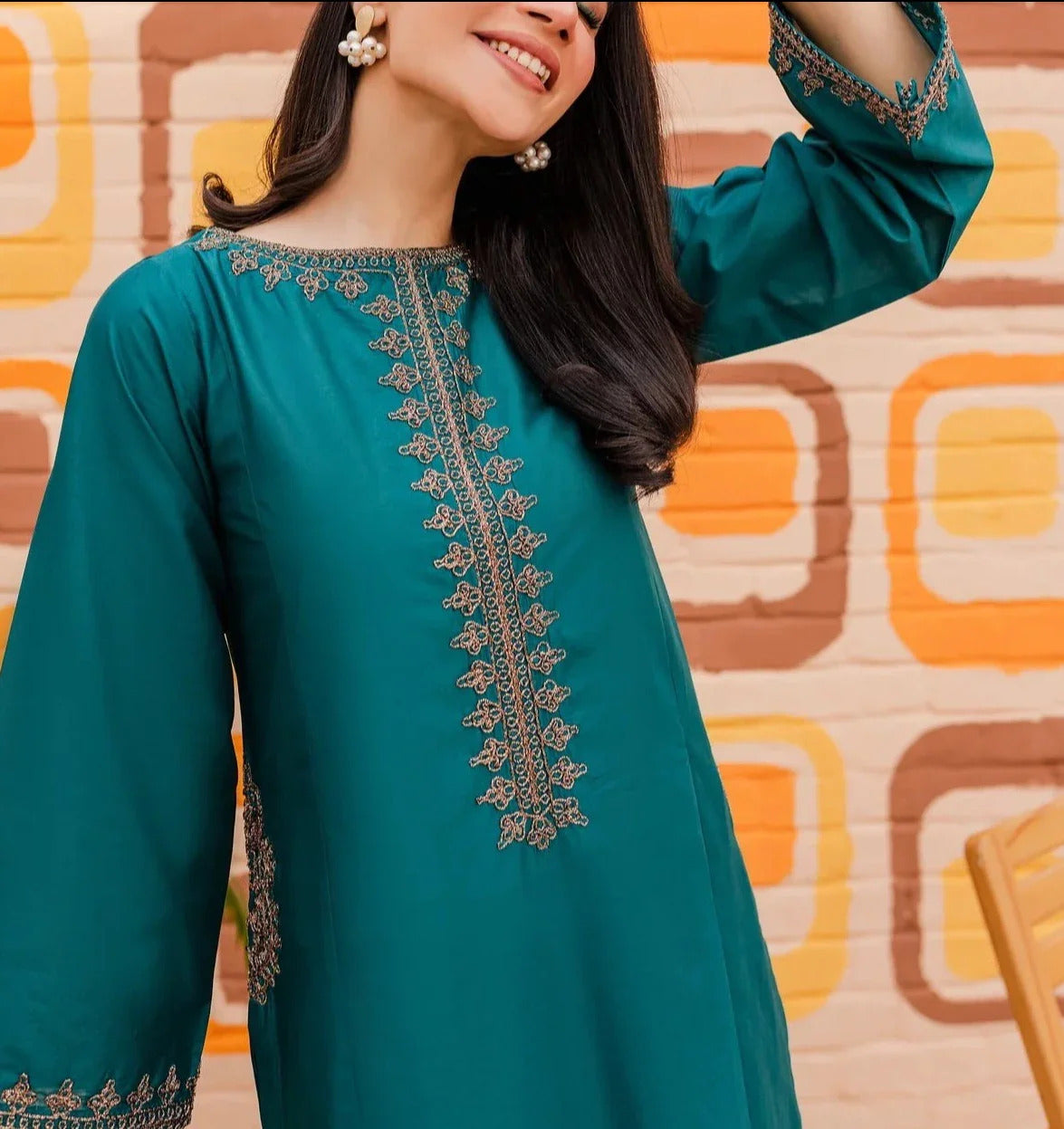 Grace Z82- Stitched Embroidered 2pc lawn dress
