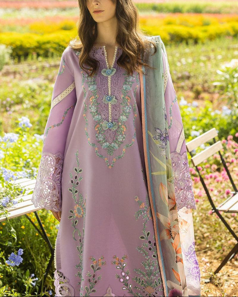 Grace S1192-Embroidered 3pc CHICKANKARI Lawn Dress With Printed Munar Dupatta.