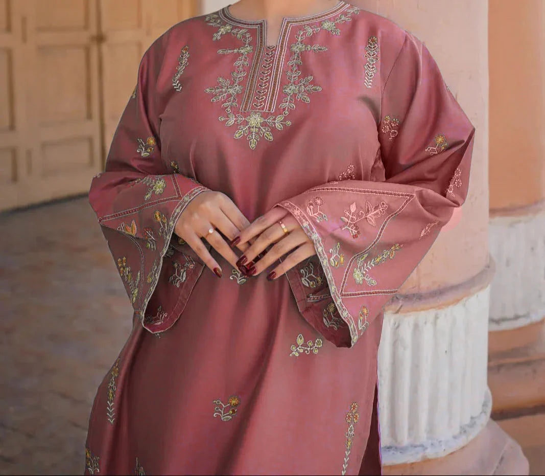 Grace Z-(W883) - Stitched Embroidered 2pc Marina Dress