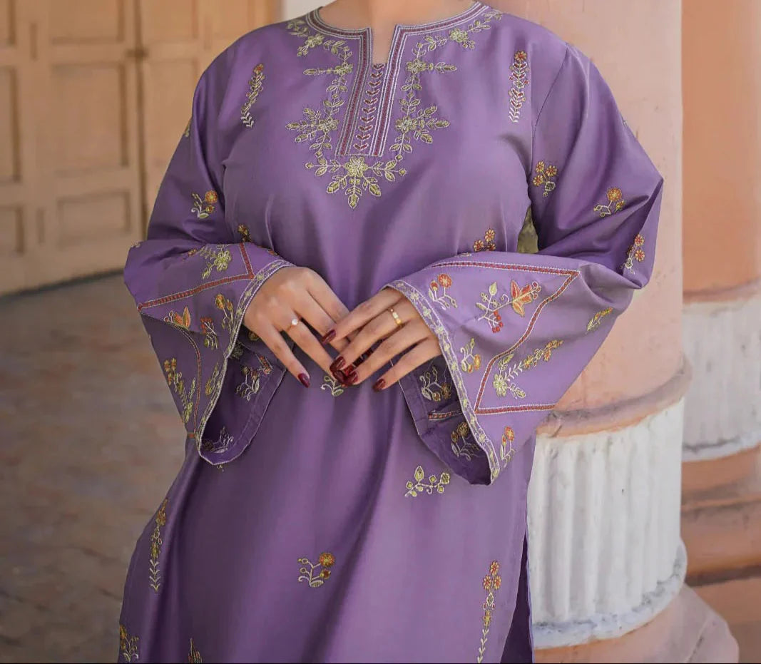 Grace Z-(W705) - Stitched Embroidered 2pc Marina Dress