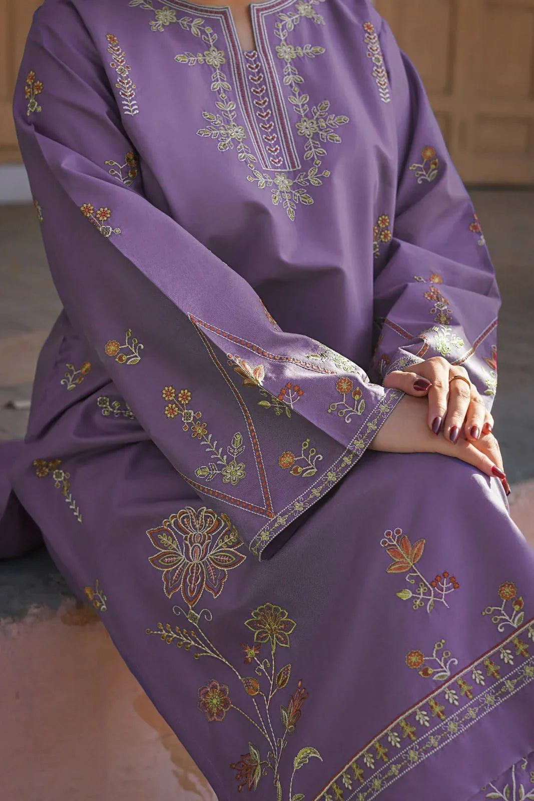 Grace Z-(W705) - Stitched Embroidered 2pc Marina Dress