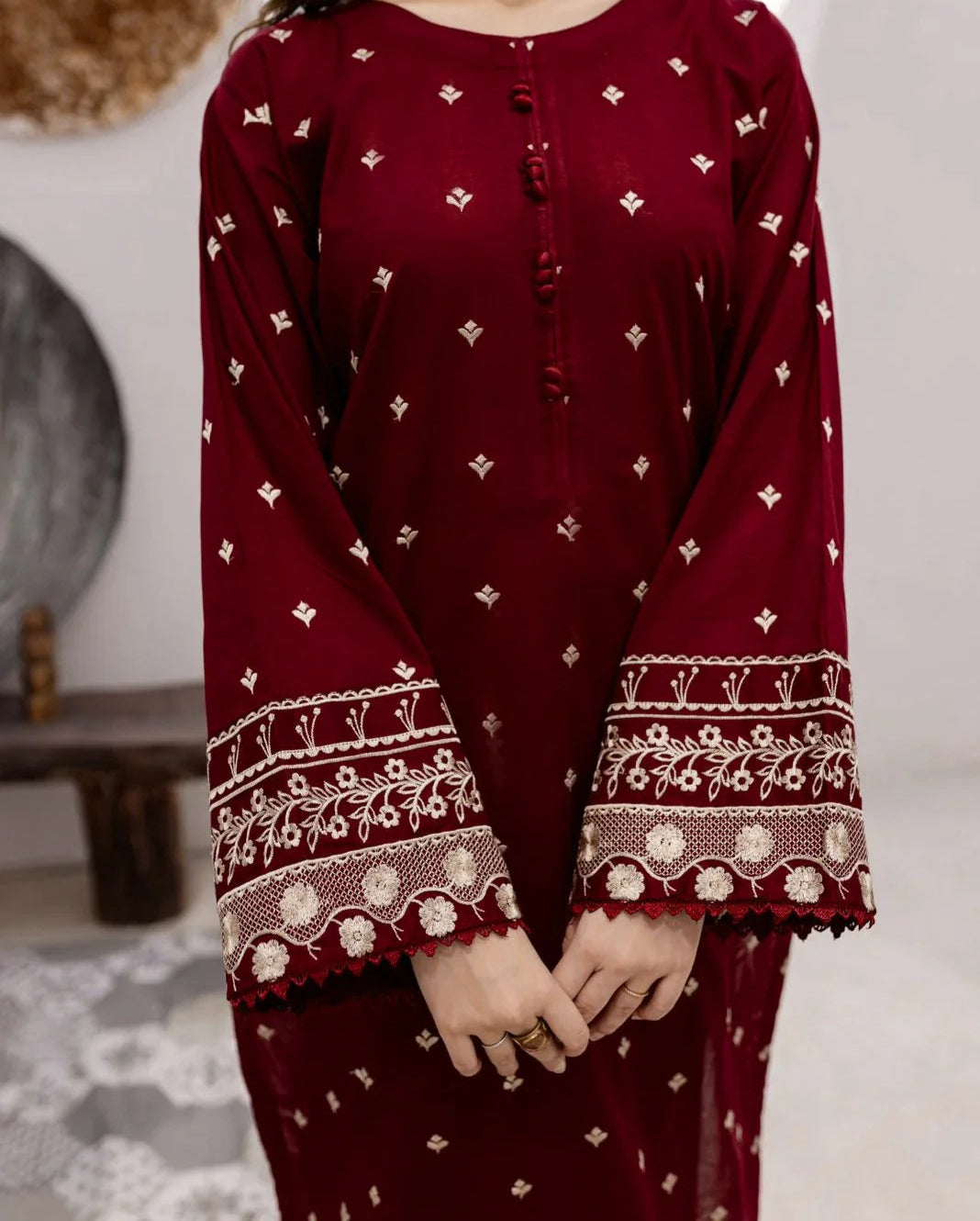 Grace W688- Embroidered 2pc Marina dress.