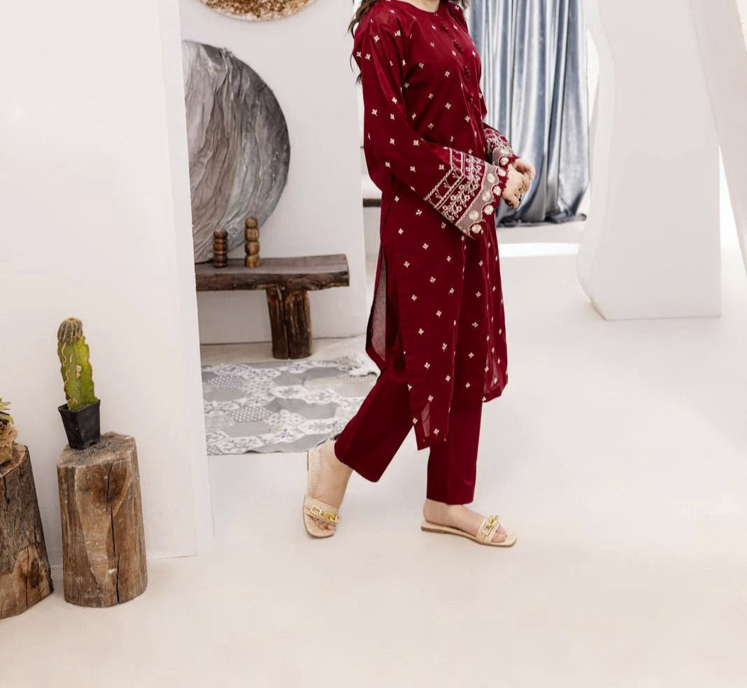 Grace S1217-Embroidered 2pc Lawn Dress