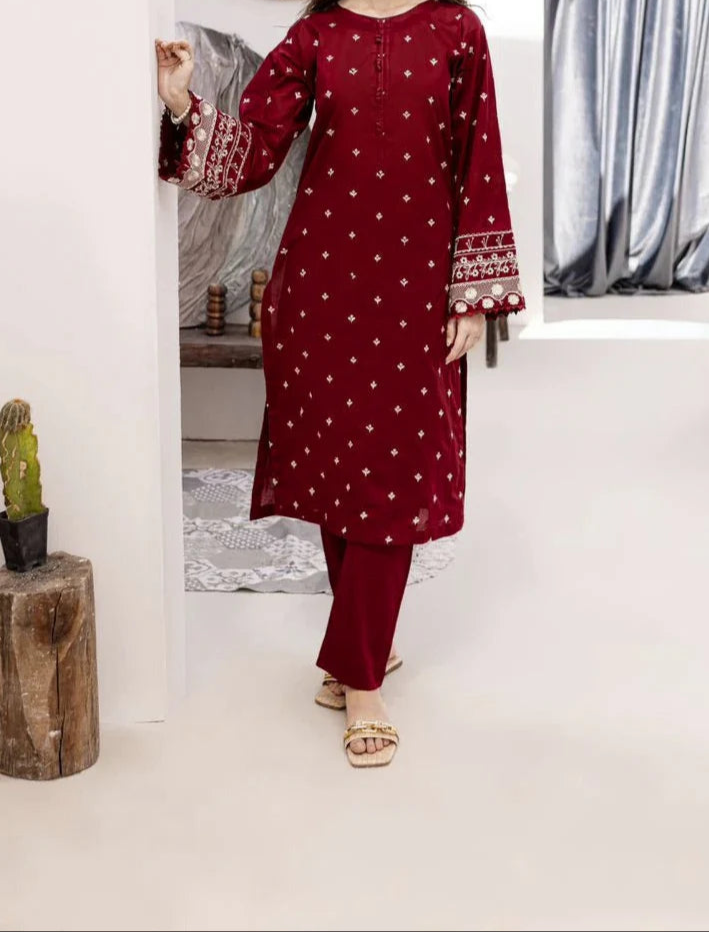 Grace Z(S1217)- Stitched Embroidered 2pc Lawn Dress