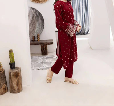 Grace Z(S1217)- Stitched Embroidered 2pc Lawn Dress