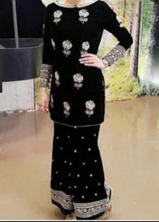 Grace Z-(W687) - Stitched Embroidered 2pc Linen dress.