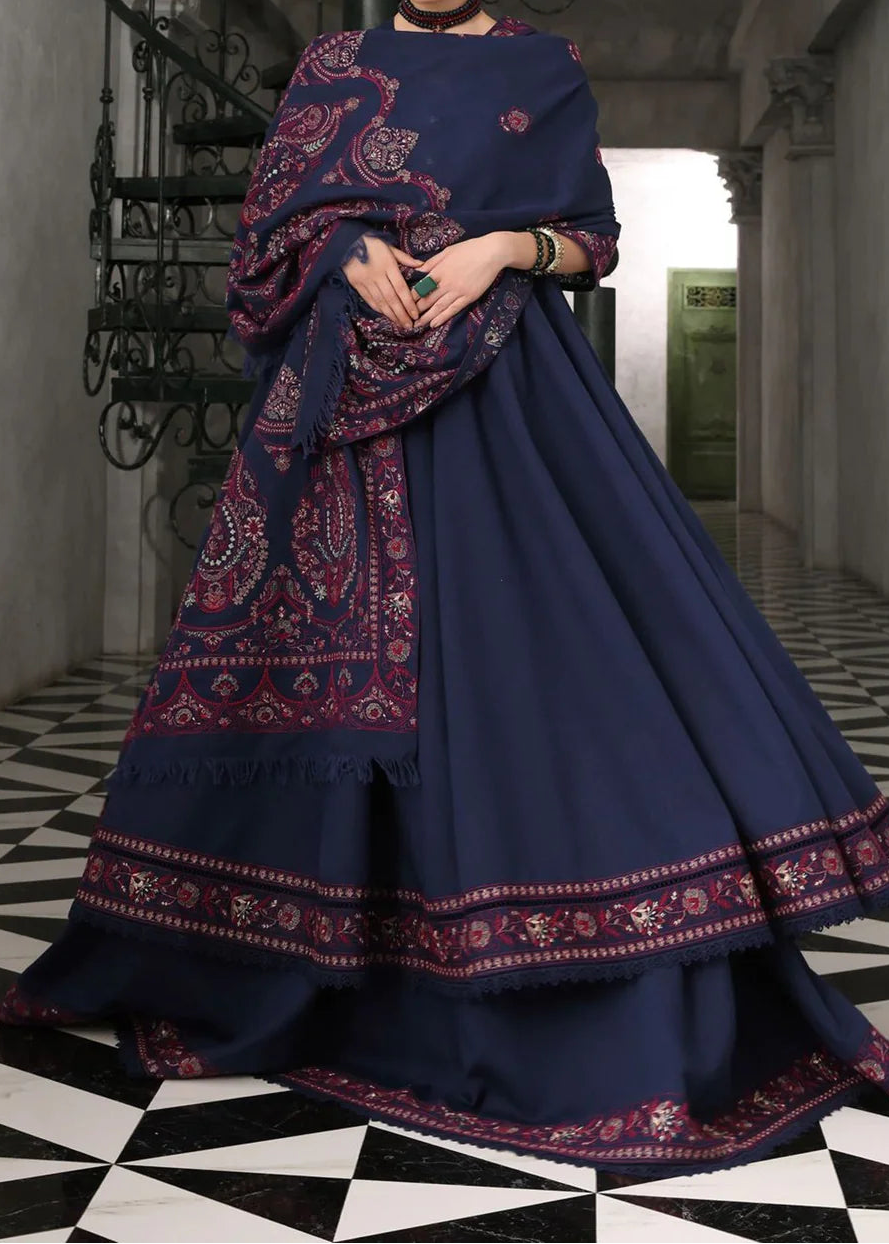 Sarinnah Premium D79-Luxury Formal Heavy Embroidered Karandi Shawl.