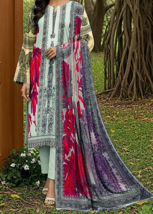 Grace W790 - Digital Printed 3pc Silk dress With Digital Printed Silk dupatta.