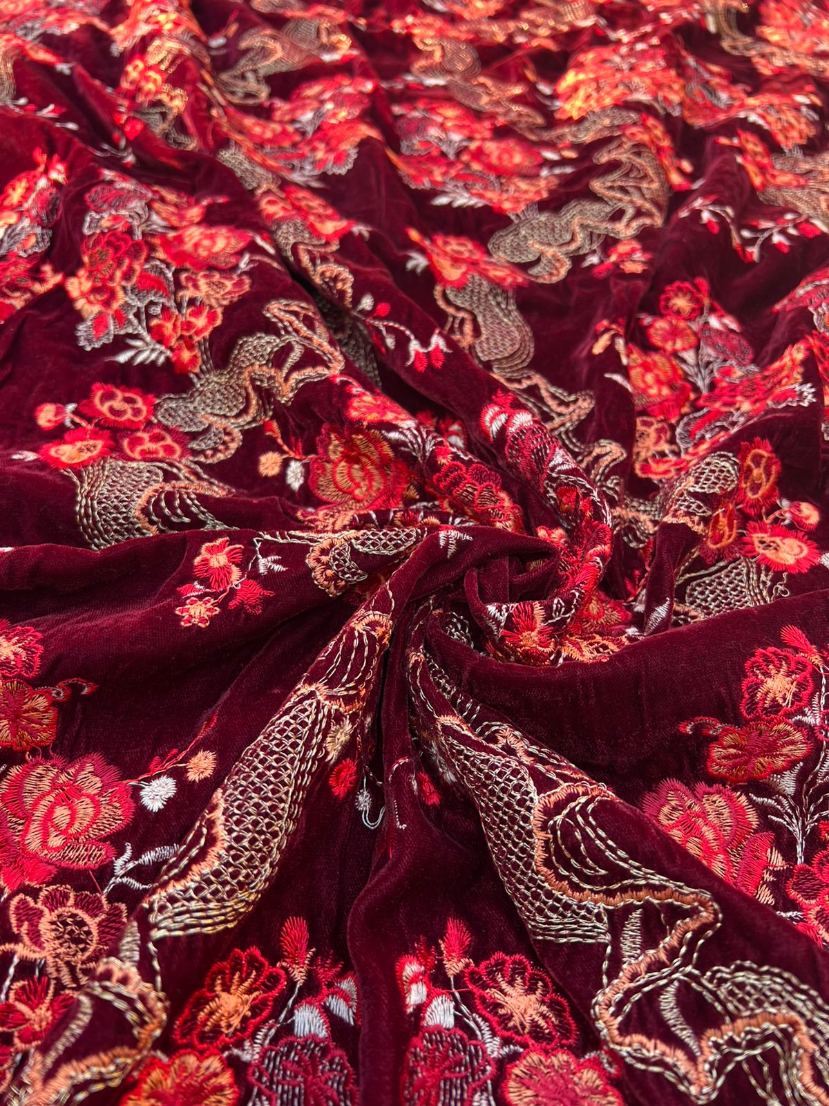Sarinnah Premium 33-Embroided Fine quality Velvet shawl.