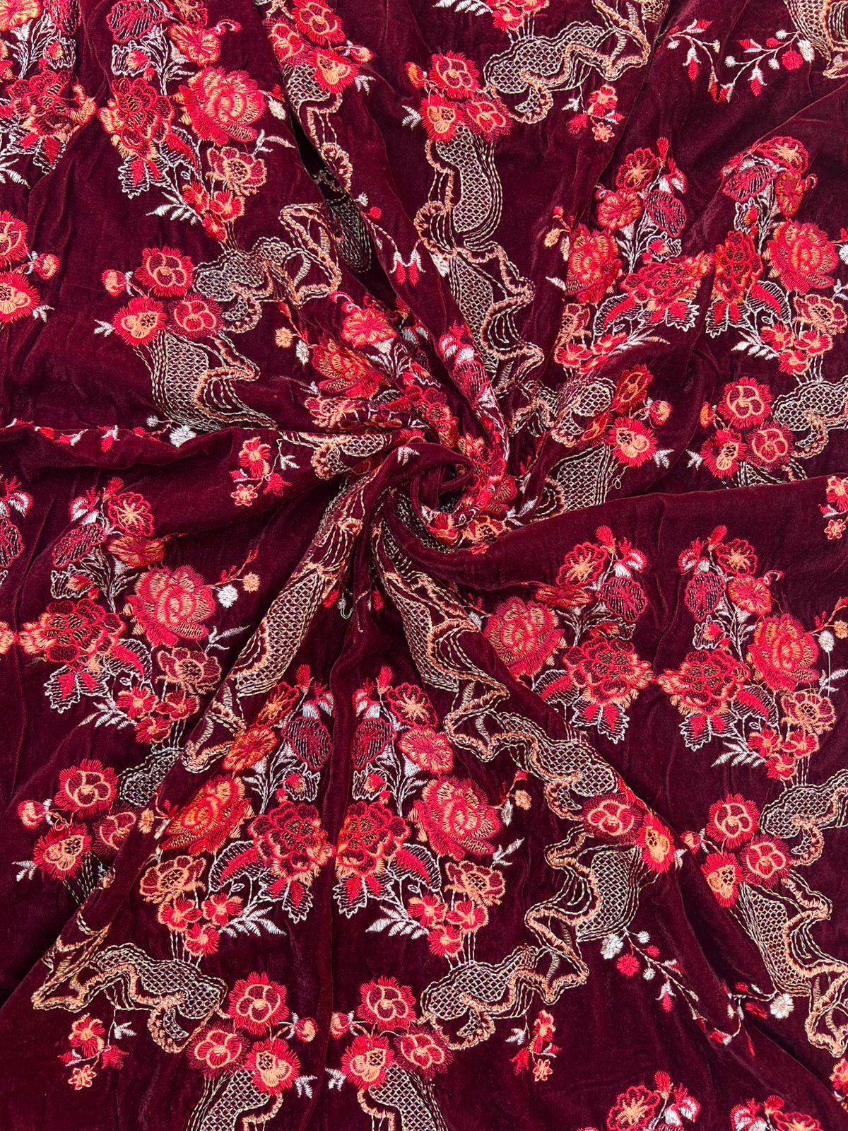 Sarinnah Premium 33-Embroided Fine quality Velvet shawl.