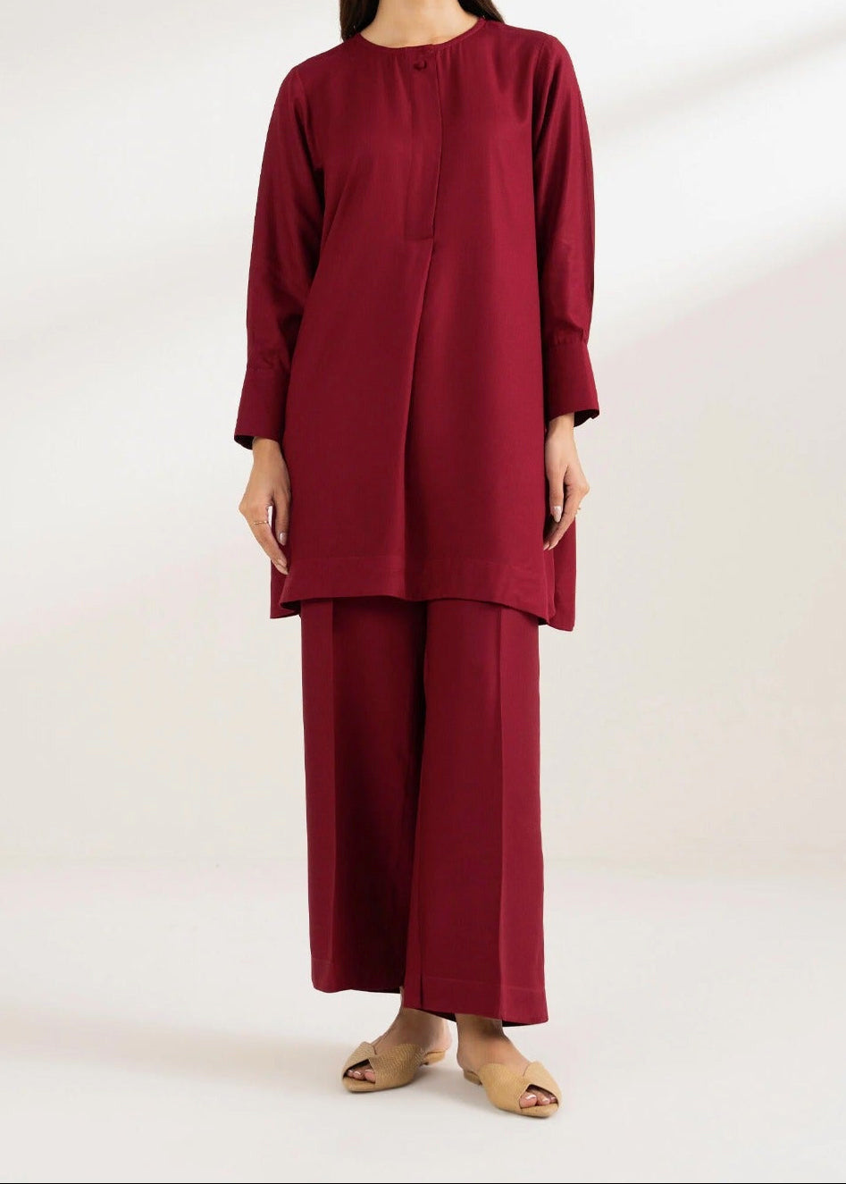 C-S 035- STITCHED 2PC DHANAK CO-ORD SET.