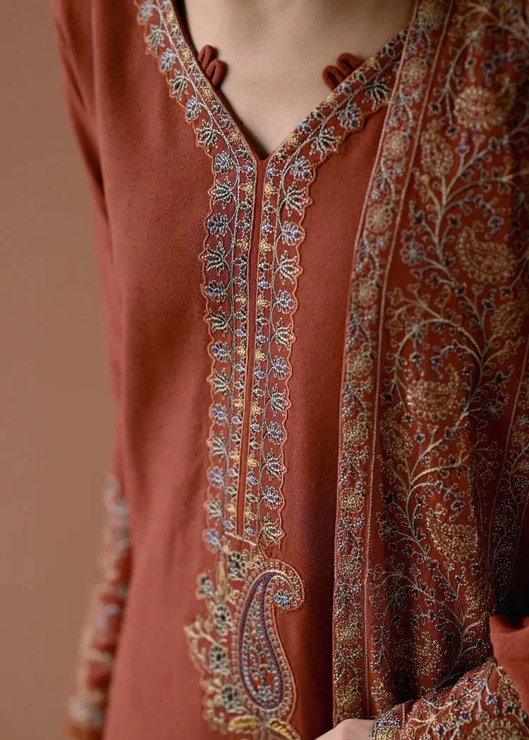Grace Z-(S1305)- Stitched Embroidered 3pc Lawn Dress With Embroidered Lawn Dupatta.