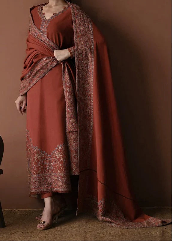 Grace Z-(S1305)- Stitched Embroidered 3pc Lawn Dress With Embroidered Lawn Dupatta.