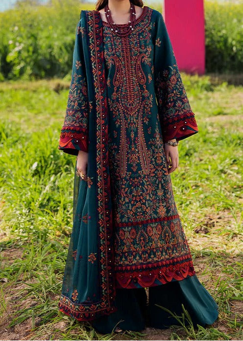 Grace S1314-Embroidered 3pc Lawn Dress With Embroidered Chiffon Dupatta.