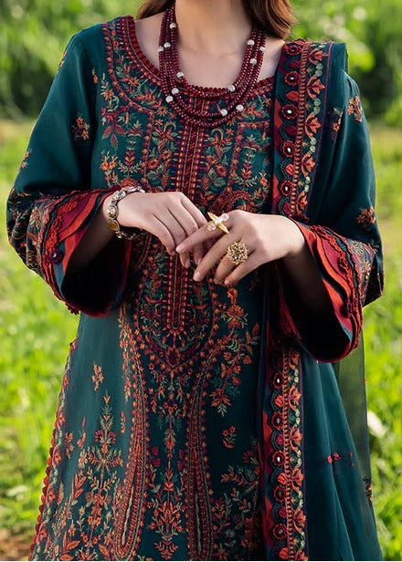 Grace S1314-Embroidered 3pc Lawn Dress With Embroidered Chiffon Dupatta.