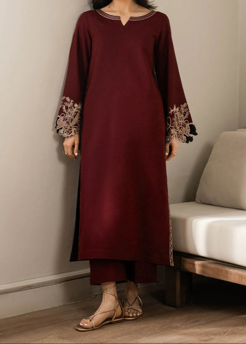Grace Z-(S1357) - Stitched Embroidered 2pc Lawn Dress.
