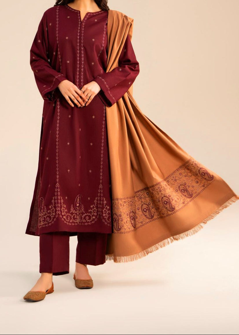 Grace S1382 - Embroidered 3pc Lawn Dress With Printed Lawn Dupatta.