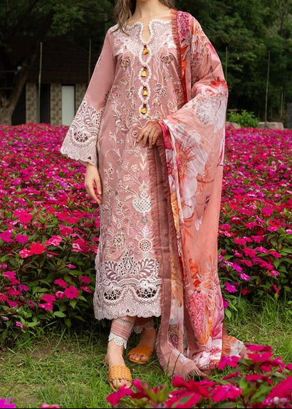 Grace S1379 - Embroidered 3pc Lawn Dress With Printed Lawn Dupatta.