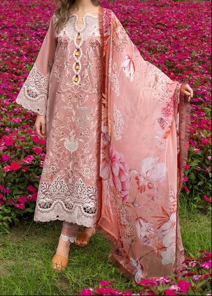 Grace S1379 - Embroidered 3pc Lawn Dress With Printed Lawn Dupatta.