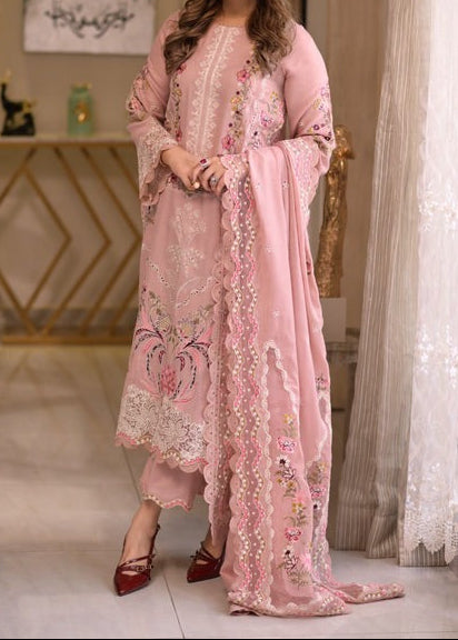 Grace S1378 - Embroidered 3pc Lawn Dress With Embroidered Chiffon Dupatta.
