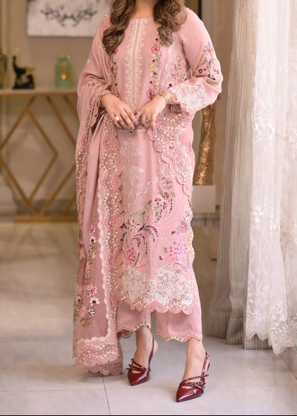 Grace S1378 - Embroidered 3pc Lawn Dress With Embroidered Chiffon Dupatta.