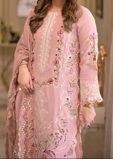 Grace Z-(S1378) - Stitched Embroidered 3pc Lawn Dress With Embroidered Cotton Net Dupatta.