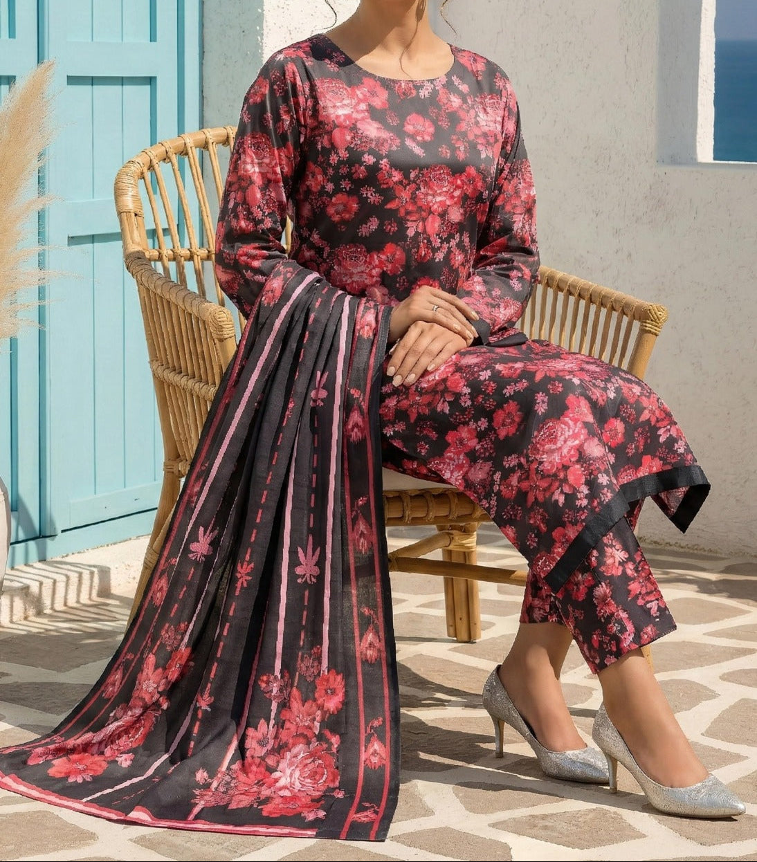 Grace S1413- Digital Printed 3pc Lawn Dress With Printed Lawn Dupatta.