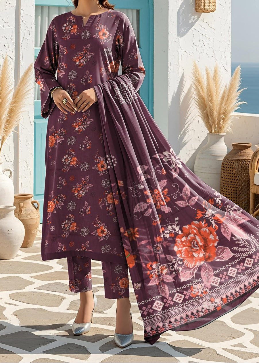 Grace S1417- Digital Printed 3pc Lawn Dress With Printed Lawn Dupatta.
