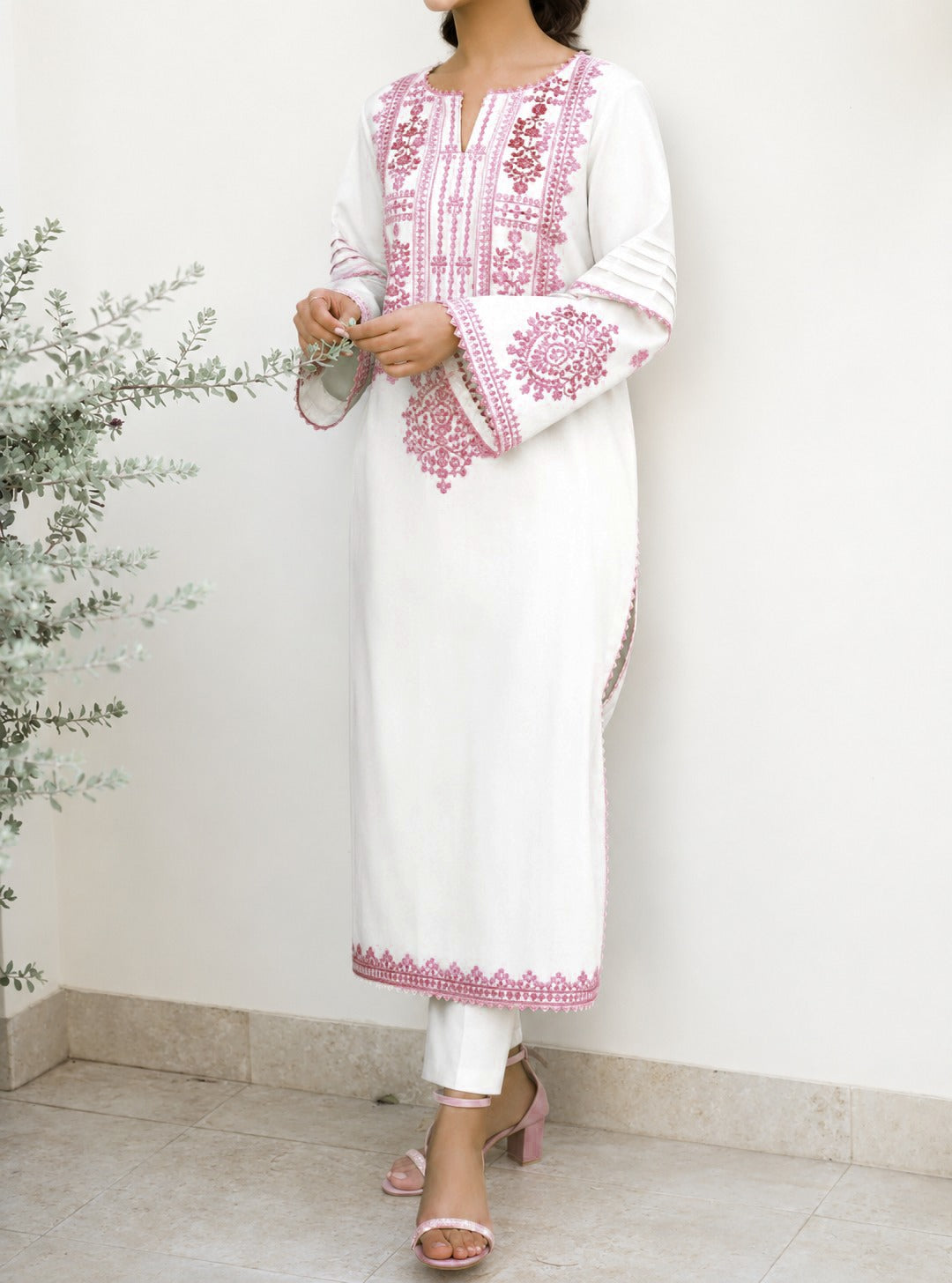 Grace S1453-Embroidered 2pc lawn dress