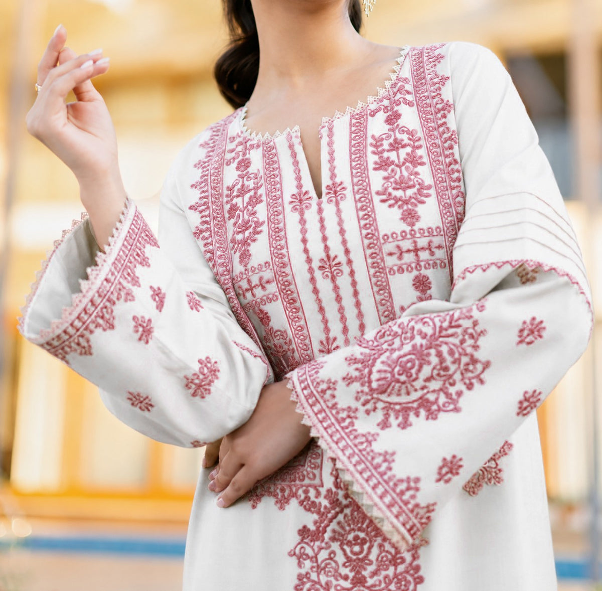Grace S1453-Embroidered 2pc lawn dress