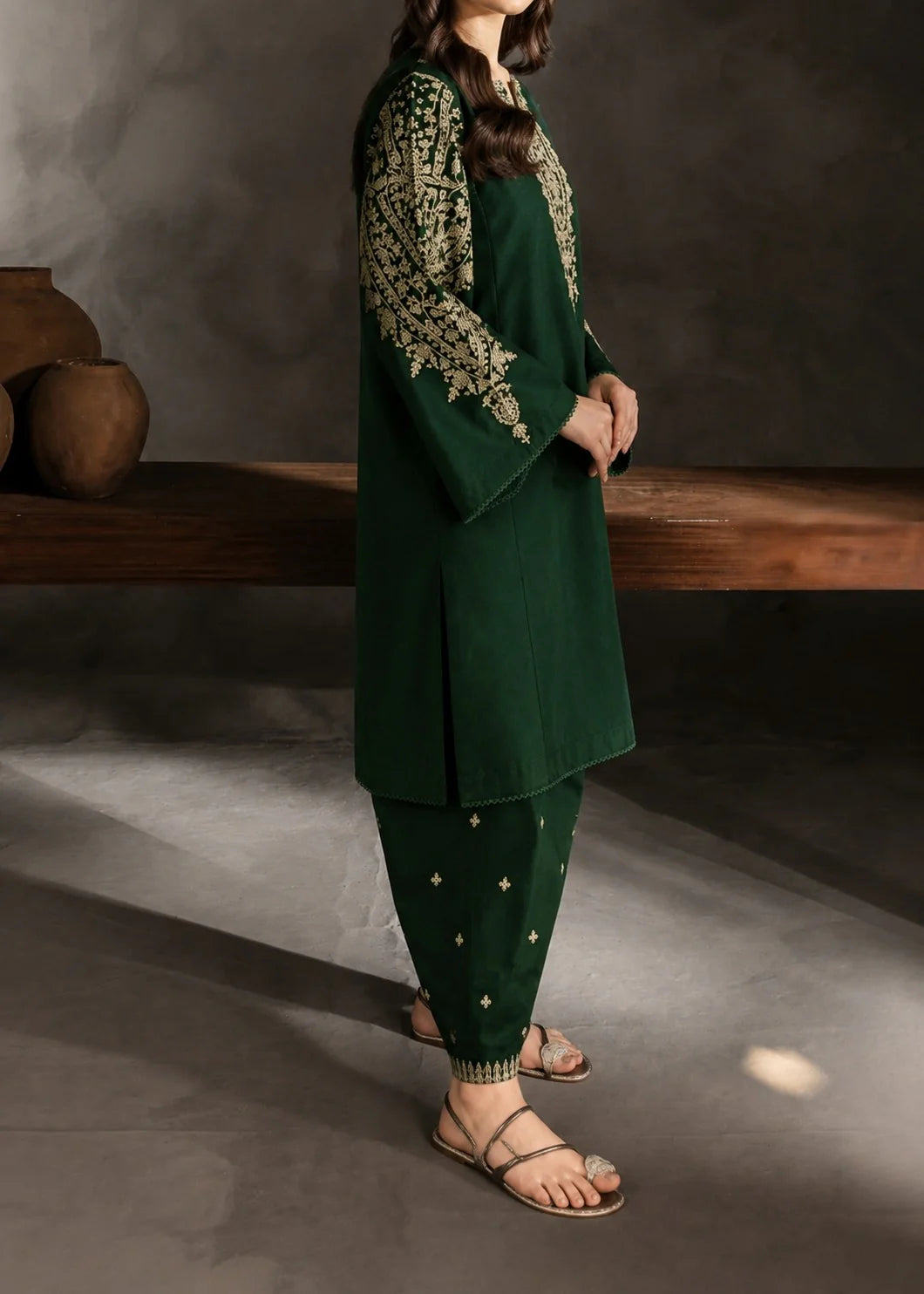 Grace Z-(S1467 ) - Stitched Embroidered 2pc lawn dress.