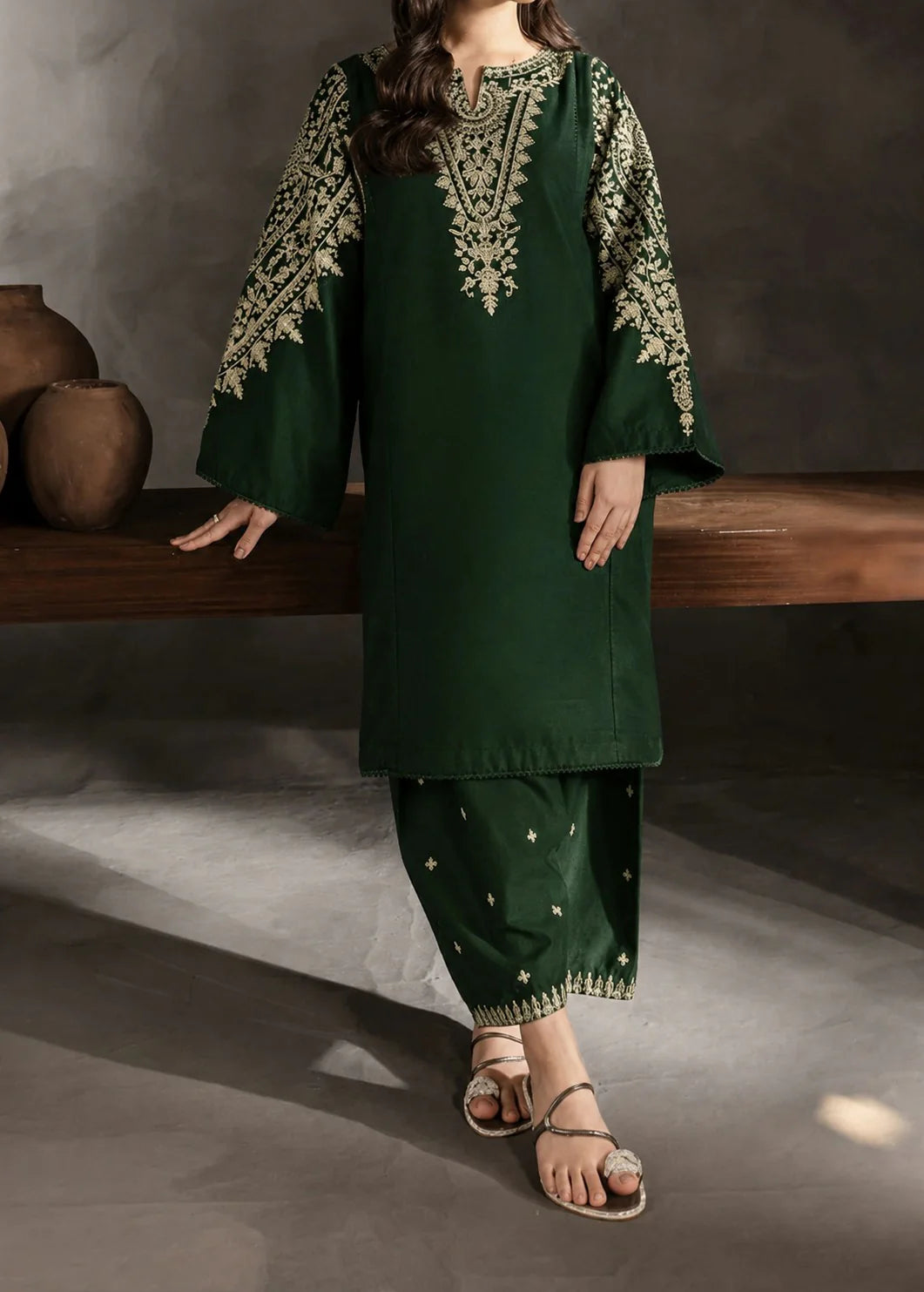 Grace Z-(S1467 ) - Stitched Embroidered 2pc lawn dress.