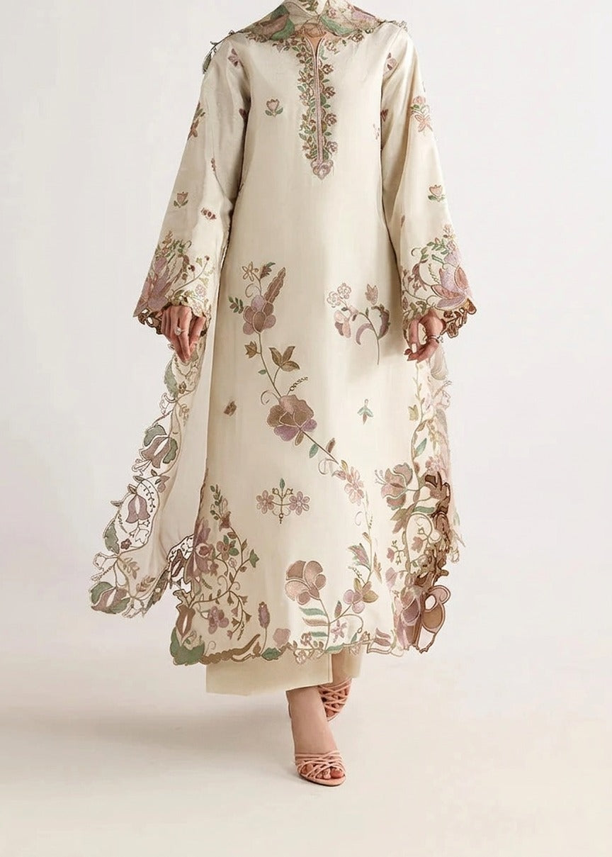 Grace S1400 - Embroidered 3pc Lawn Dress With Tie &amp; Dye Chiffon Dupatta.