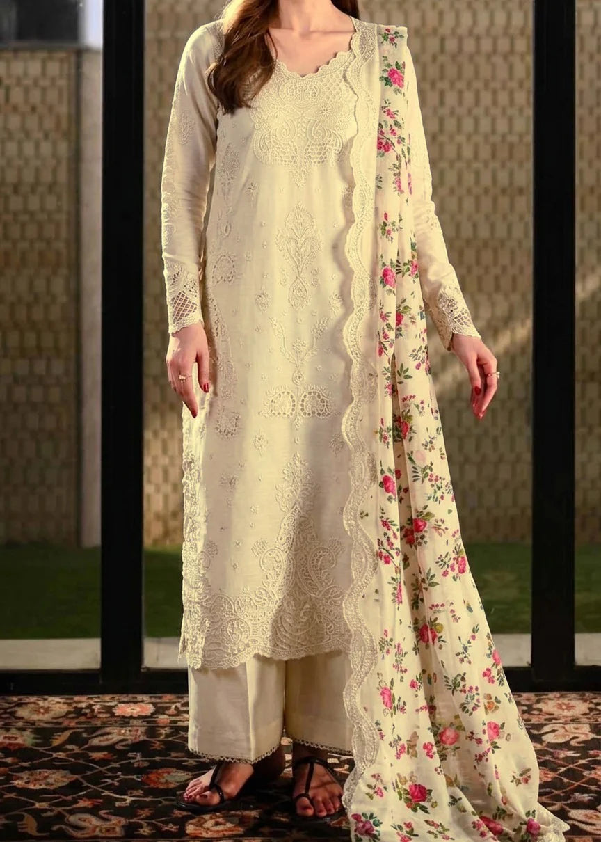 Grace Z-(S1491) - Stitched Embroidered 3pc CHIKANKARI Lawn Dress With Printed Lawn Dupatta.