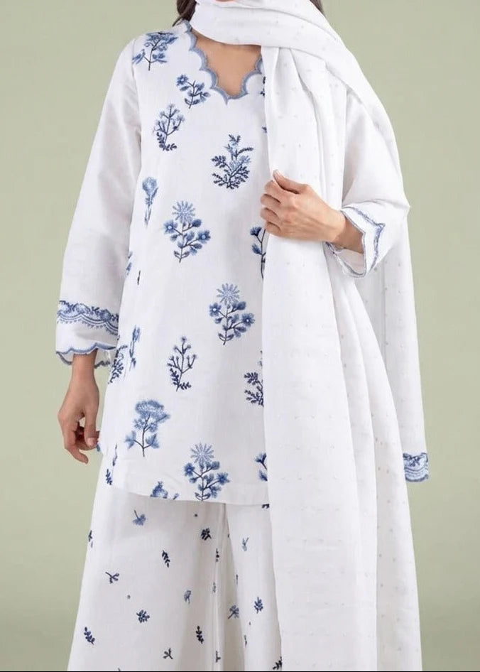 Grace Z-(S1485) - Stitched Embroidered 3pc Lawn Dress With Printed Lawn Dupatta.