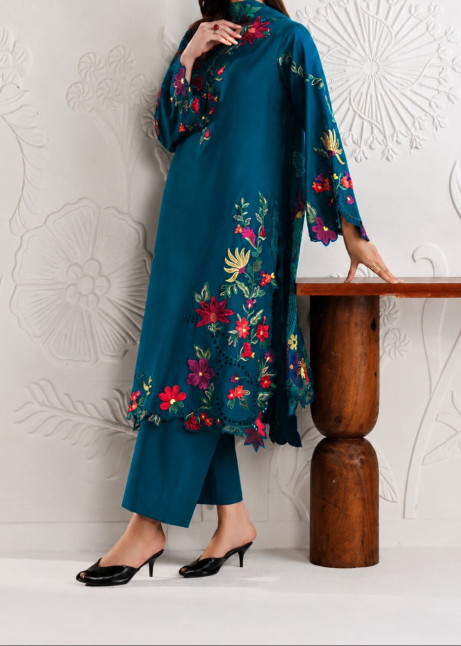 Grace S1499 - Embroidered 3pc CHIKANKARI Lawn Dress With Printed Lawn Dupatta.