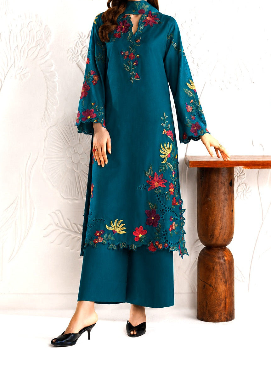 Grace S1499 - Embroidered 3pc CHIKANKARI Lawn Dress With Printed Lawn Dupatta.