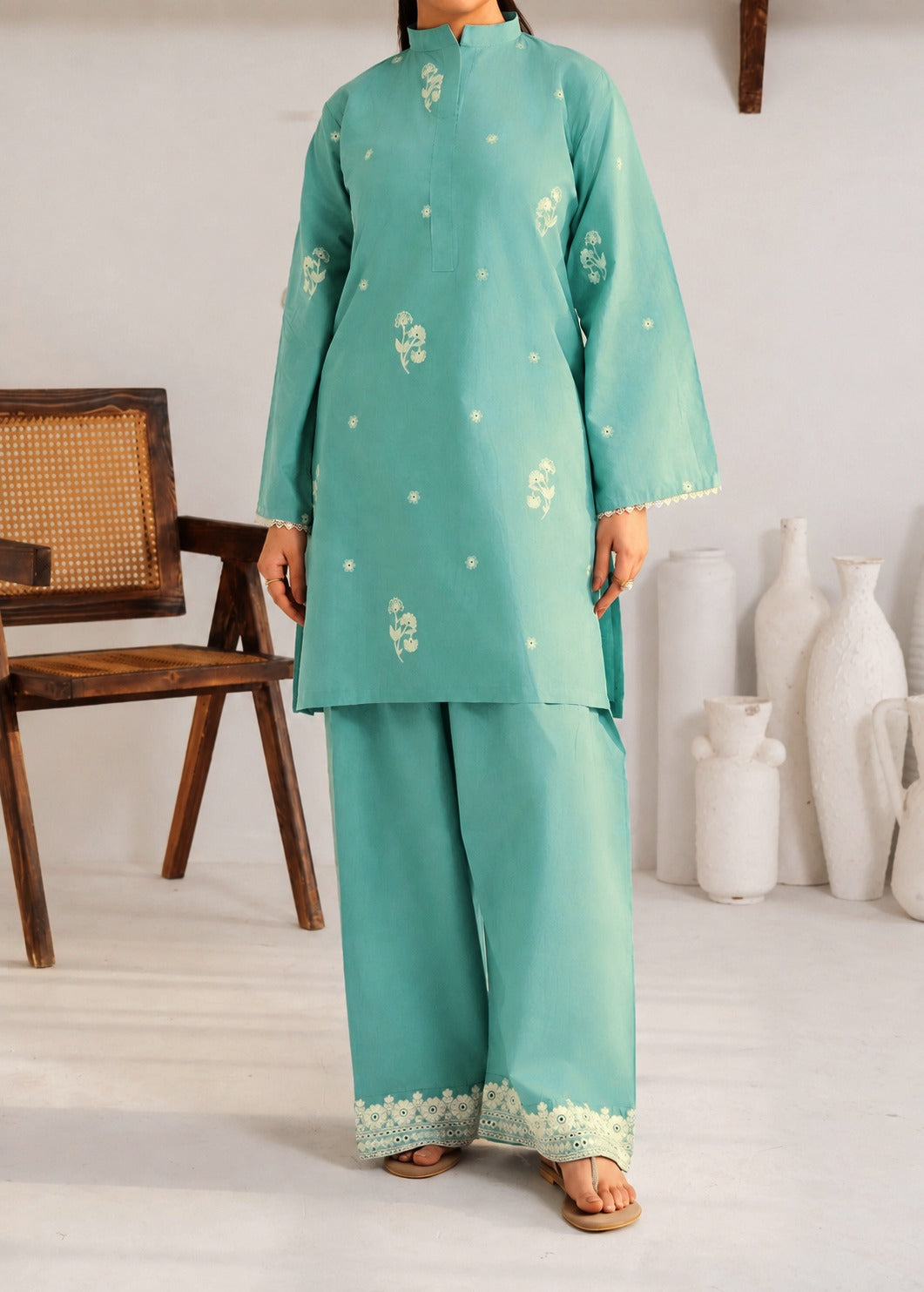 Grace S1566-Embroidered 2pc Lawn Dress.