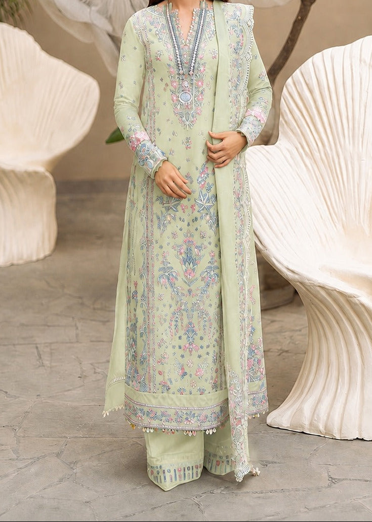 Grace S1584 - Embroidered 3pc Lawn Dress With Embroidered Lawn Dupatta.