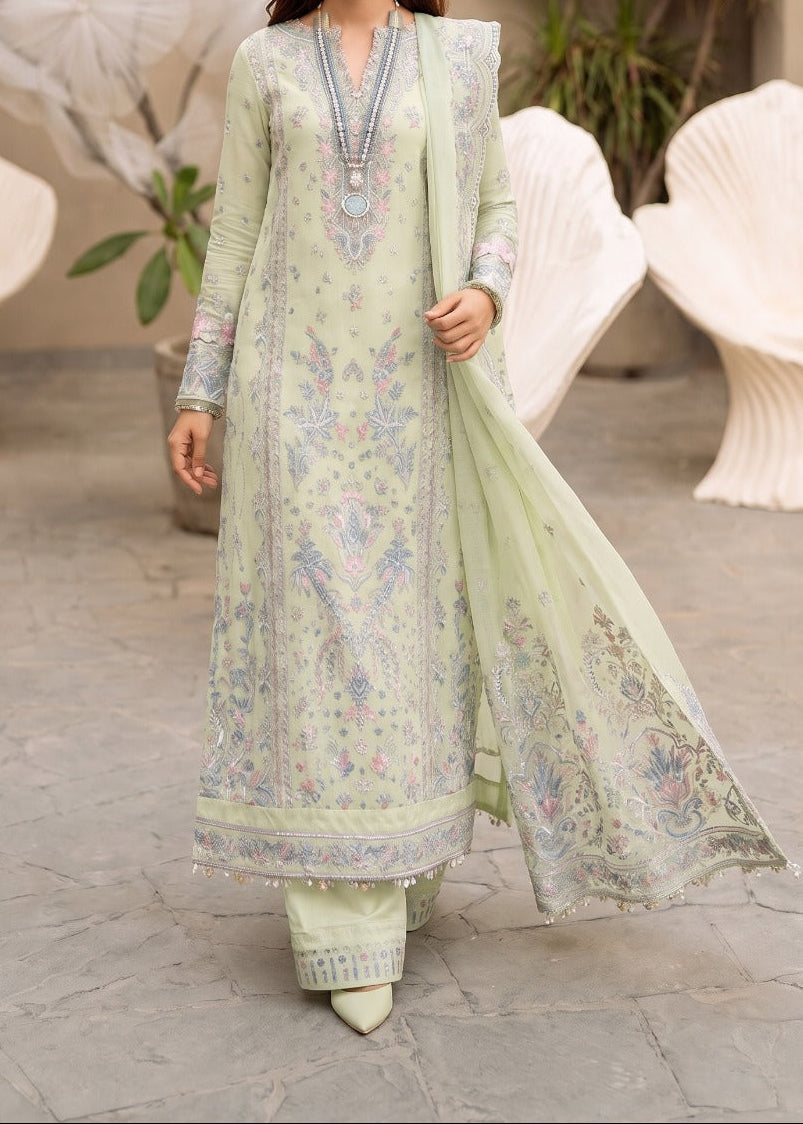 Grace S1584 - Embroidered 3pc Lawn Dress With Embroidered Lawn Dupatta.