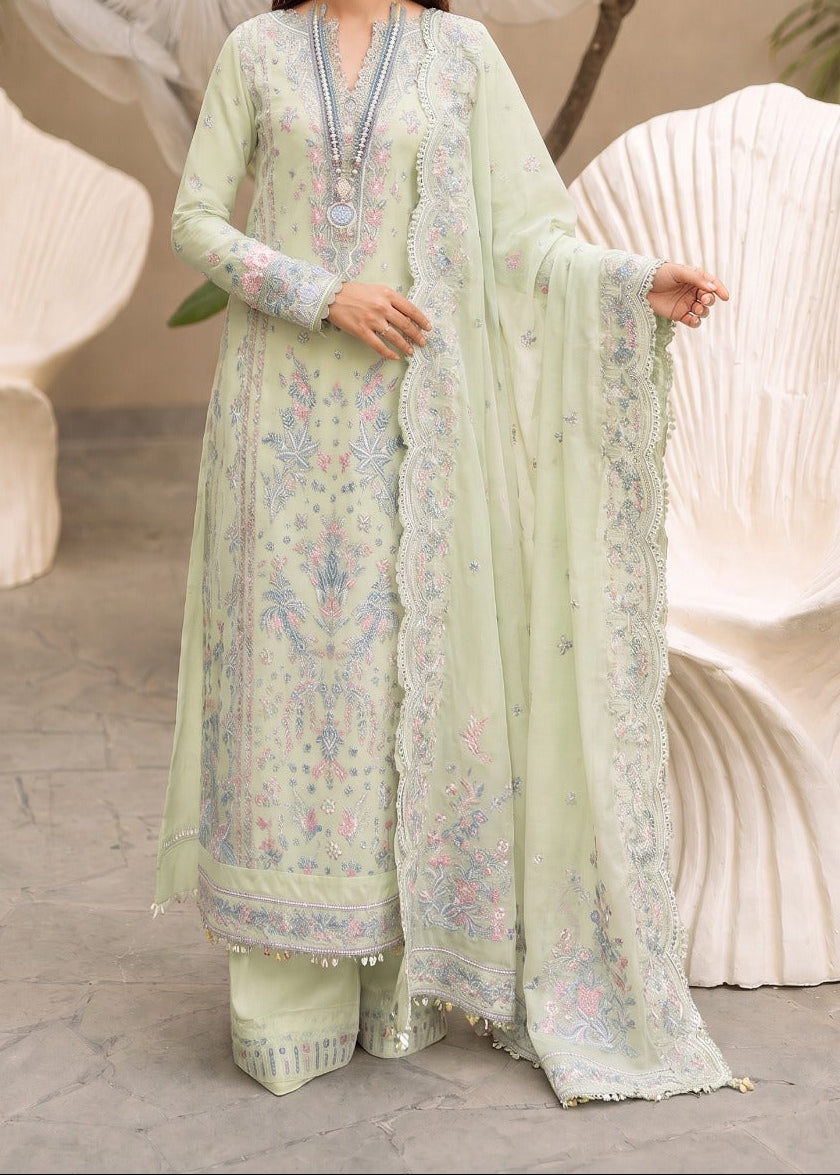 Grace S1584 - Embroidered 3pc Lawn Dress With Embroidered Lawn Dupatta.